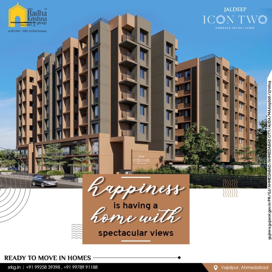 Bask in the glory of gorgeous, contemporary interior décor and seamlessly enjoy the spectacular views from your balcony & window-panes at JaldeepIconTwo.

#JaldeepIconTwo #Icon2 #Vejalpur #LuxuryLiving #ShreeRadhaKrishnaGroup #Ahmedabad #RealEstate #SRKG