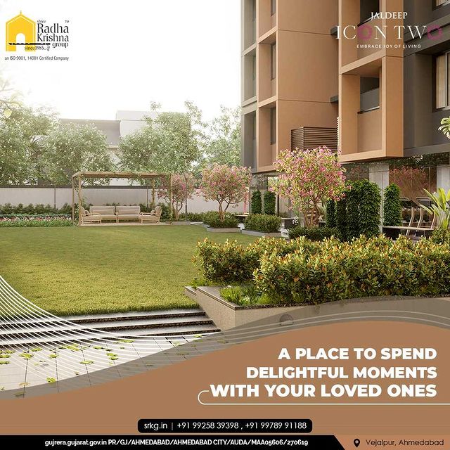 Jaldeep Icon 2 is equipped with a peaceful Landscape Garden for you to spend a serene time with your loved one.

#JaldeepIconTwo #IconTwo #LuxuryLiving #ShreeRadhaKrishnaGroup #RadhaKrishnaGroup #SRKG #Vejalpur #Makarba #Ahmedabad #RealEstate