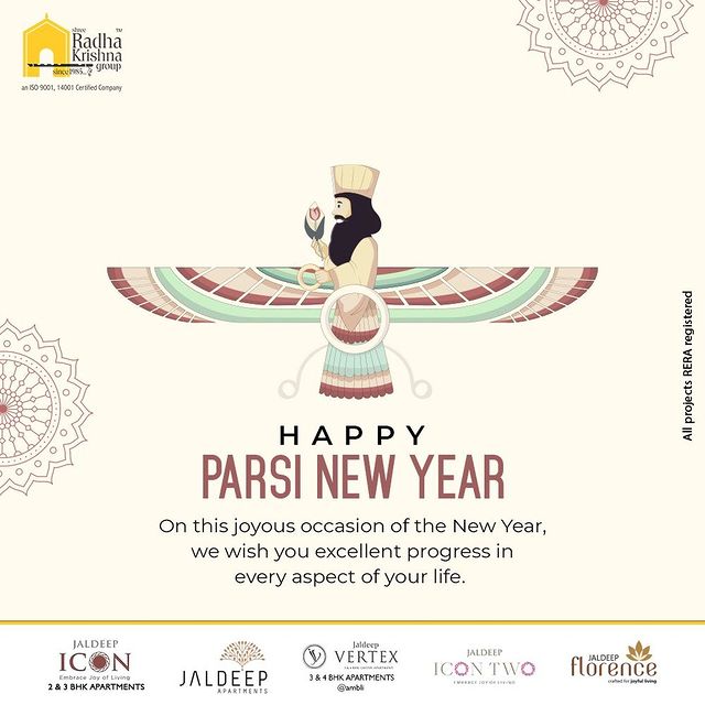 On this joyous occasion of the New Year, we wish you excellent progress in every aspect of your life.

#ParsiNewYear #ParsiNewYear2021 #NavrozMubarak #Navroz #ShreeRadhaKrishnaGroup #RadhaKrishnaGroup #SRKG #Ahmedabad #RealEstate