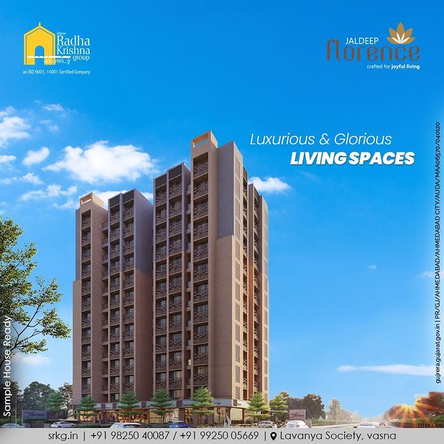 Open the door of luxury and living add a gem to your life with this glorious living spaces, specially crafted for you. Get ready to live magnificently.

#JaldeepFlorence #Amenities #LuxuryLiving #RadhaKrishnaGroup #ShreeRadhaKrishnaGroup #Ahmedabad #RealEstate #SRKG