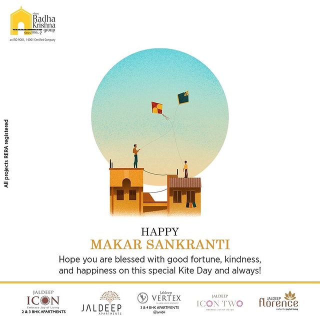 Hope you are blessed with good fortune, kindness, and happiness on this special Kite Day and always!

#HappyMakarSankranti #HappyUttarayan #MakarSankranti #MakarSankranti2022 #Kites #SpreadHappiness #RadhaKrishnaGroup #ShreeRadhaKrishnaGroup #Ahmedabad #RealEstate #SRKG