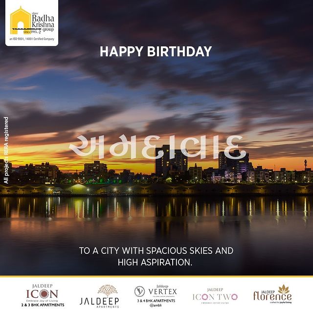 To a city with specious skies and high aspiration. 

#AhmedabadFoundationDay #AhmedabadSthapanaDivas #Ahmedabad #HappyBirthdayAhmedabad #WorldHeritageCity #ShreeRadhaKrishnaGroup #Ahmedabad #RealEstate #SRKG