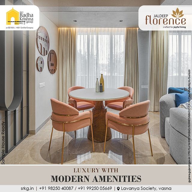 Amidst the energy of the vibrant city with the luxury of modern amenities.  You won’t want to step out when you are at the Jaldeep Florence.

 
#JaldeepFlorence #Amenities #LuxuryLiving #RadhaKrishnaGroup #ShreeRadhaKrishnaGroup #Ahmedabad #RealEstate #SRKG