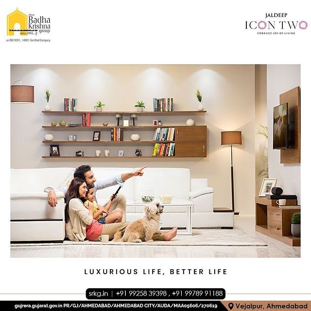The right home is the starting place of love, hopes, and dreams. Live the opulent lifestyle that will make your family happier.

#JaldeepIconTwo #IconTwo #LuxuryLiving #ShreeRadhaKrishnaGroup #RadhaKrishnaGroup #SRKG #Vejalpur #Makarba #Ahmedabad #RealEstat