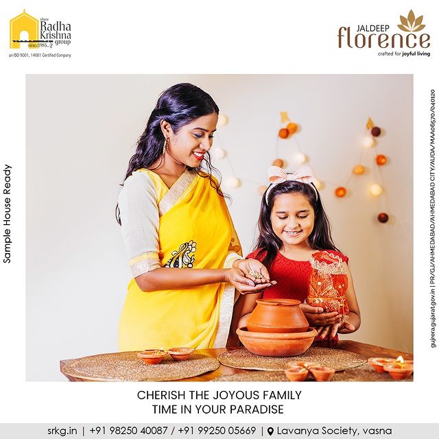 The early heaven is time spent with family. The best celebrations are those that you have with your loved ones in your dream home.

#JaldeepFlorence #Amenities #LuxuryLiving #RadhaKrishnaGroup #ShreeRadhaKrishnaGroup #JivrajPark #Ahmedabad #RealEstate #SRKG