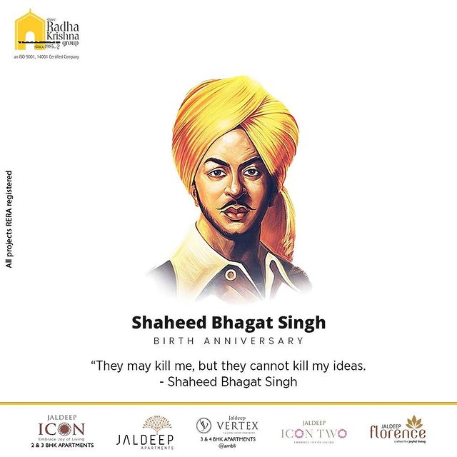 “They may kill me, but they cannot kill my ideas.”- Shaheed Bhagat Singh

#BirthAnniversary #ShaheedBhagatSingh #FreedomFighter #JaiHind #SRKG
