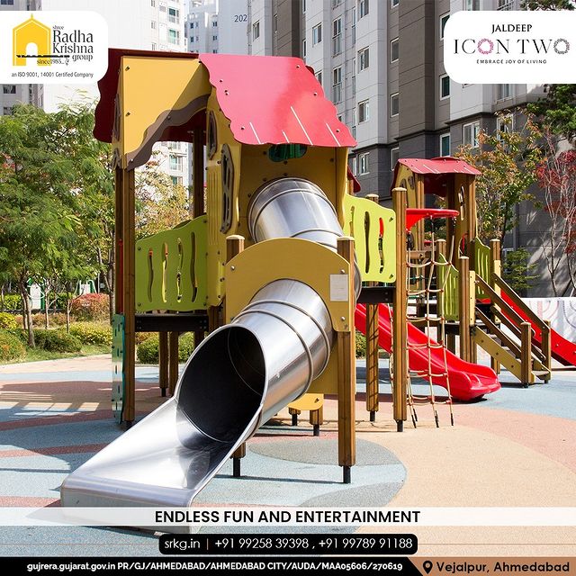 Curated to give the ultimate fun and entertainment to the young ones. Once they enter, they won't want to leave.

#JaldeepIconTwo #IconTwo #Peaceful #PeacefulLocation #Locatoin #LuxuryLiving #ShreeRadhaKrishnaGroup #RadhaKrishnaGroup #SRKG #Vejalpur #Makarba #Ahmedabad #RealEstate