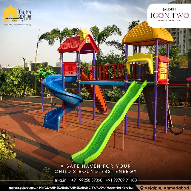 Jaldeep Icon Two is one-of-its-kind residential project that provides a haven for your children for them to play, dream, and discover in a safe and protected environment

#JaldeepIconTwo #IconTwo #Peaceful #PeacefulLocation #Locatoin #LuxuryLiving #ShreeRadhaKrishnaGroup #RadhaKrishnaGroup #SRKG #Vejalpur #Makarba #Ahmedabad #RealEstate