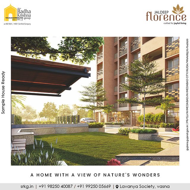With a view that inspires and uplifts, create your own world that connects you with the beauty of the natural world. Invest in a home that nourishes your soul and lifts your spirits.

#JaldeepFlorence #Amenities #Facilites #Connectivity #LuxuryLiving #RealEstate #RadhaKrishnaGroup #ShreeRadhaKrishnaGroup #JivrajPark #Ahmedabad #SRKG