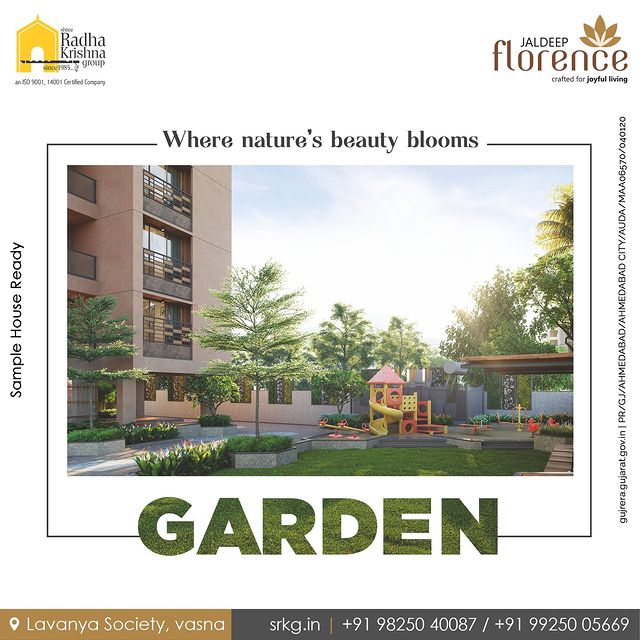 Where nature's beauty blooms, discover the lavish green Garden at Jaldeep Florence! Immerse yourself in a tranquil oasis and experience the perfect blend of luxury and nature.

#JaldeepFlorence #Garden #LandscapeGarden #Fun #Facilites #Connectivity #LuxuryLiving #RealEstate #RadhaKrishnaGroup #ShreeRadhaKrishnaGroup #JivrajPark #Ahmedabad #SRKG