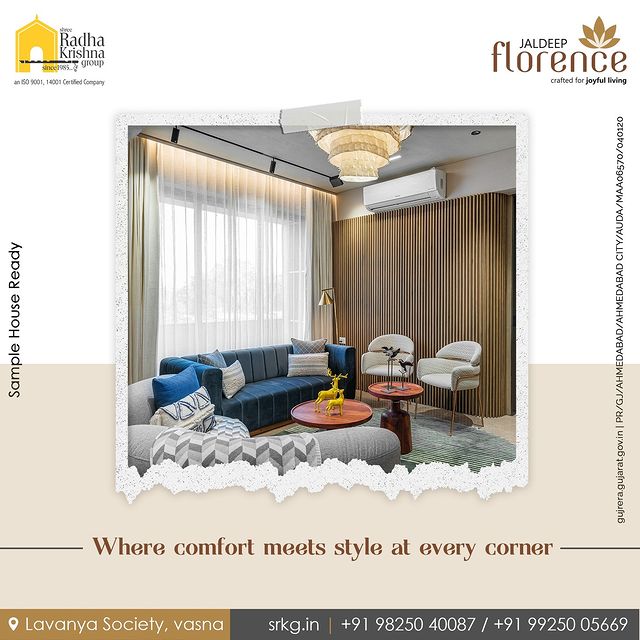 Unleash your style potential and experience the perfect blend of comfort and sphistication at Jaldeep Florence, Vasna! Don't miss out on the opportunity to elevate your living experience. 

#JaldeepFlorence #Facilites #Connectivity #LuxuryLiving #RealEstate #RadhaKrishnaGroup #ShreeRadhaKrishnaGroup #JivrajPark #Ahmedabad #SRKG