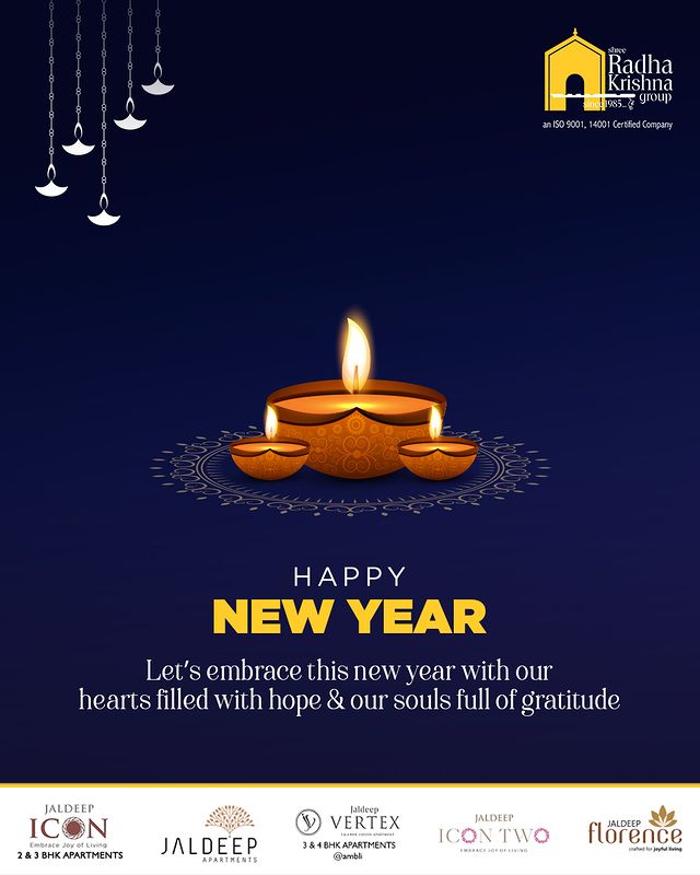 Let's embrace this new year with our hearts filled with hope & our souls full of gratitude
#NewYear #IndianNewYear #festivaloflights #diwalispecial #IndianFestival  #srkg #shreeradhakrishna #realestate #jaldeepflorence #ahmedabad