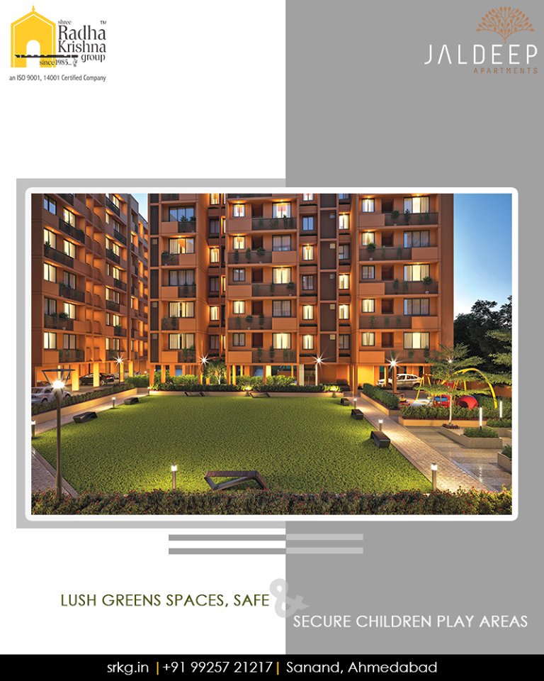 Lush greens spaces, safe and secure children play areas in flexible contemporary apartments and beautifully sophisticated interior designs! All that and so much more is awaiting you at #JaldeepApartments, #Sanand.

#LuxuryLiving #ShreeRadhaKrishnaGroup #Ahmedabad #RealEstate https://t.co/qOJdehs43M