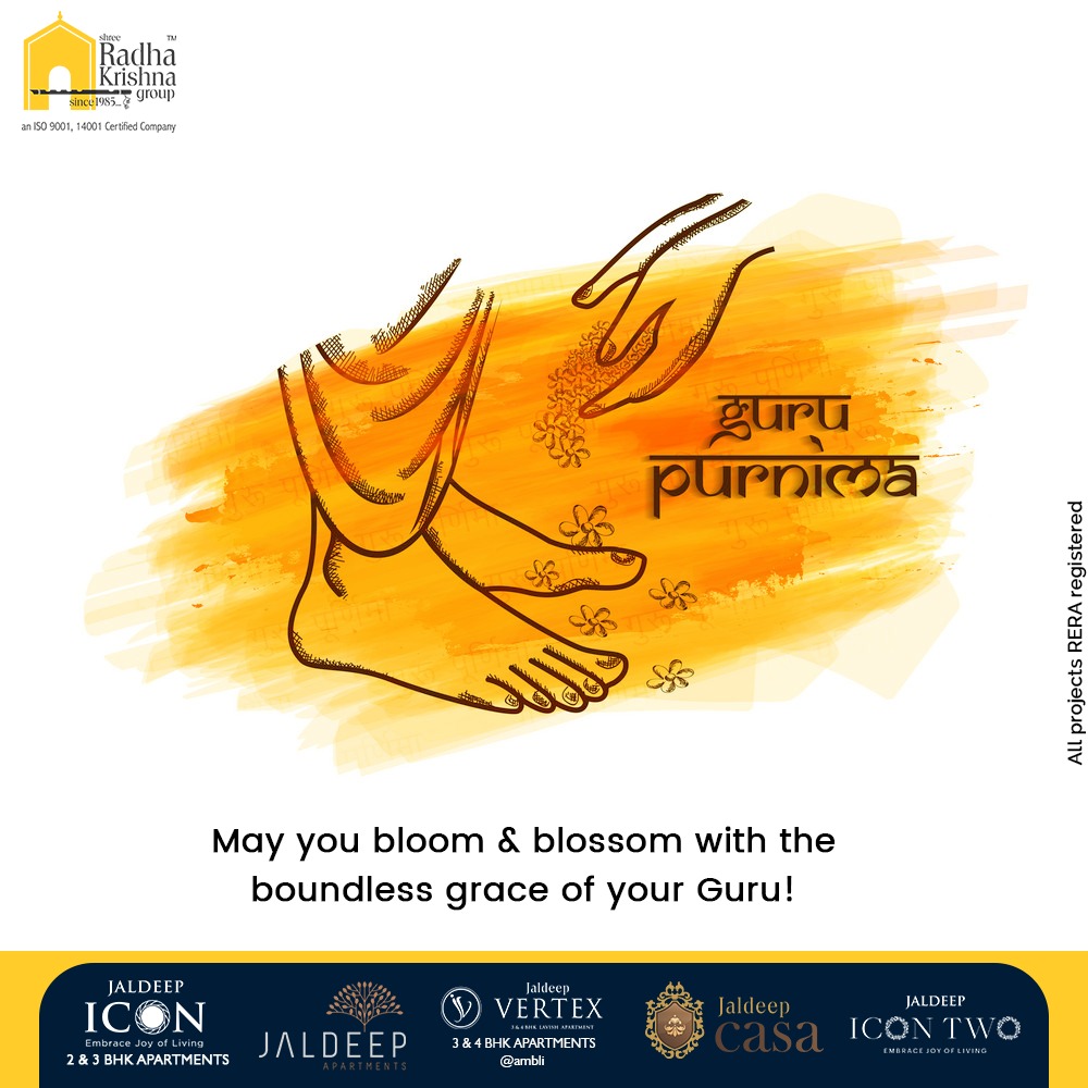 May you bloom and blossom with the boundless grace of your Guru!

#GuruPurnima #GuruPurnima2020 #गुरुपुर्णिमा #IndianFestival #ShreeRadhaKrishnaGroup #Ahmedabad #RealEstate #SRKG https://t.co/8N8TIX42xa