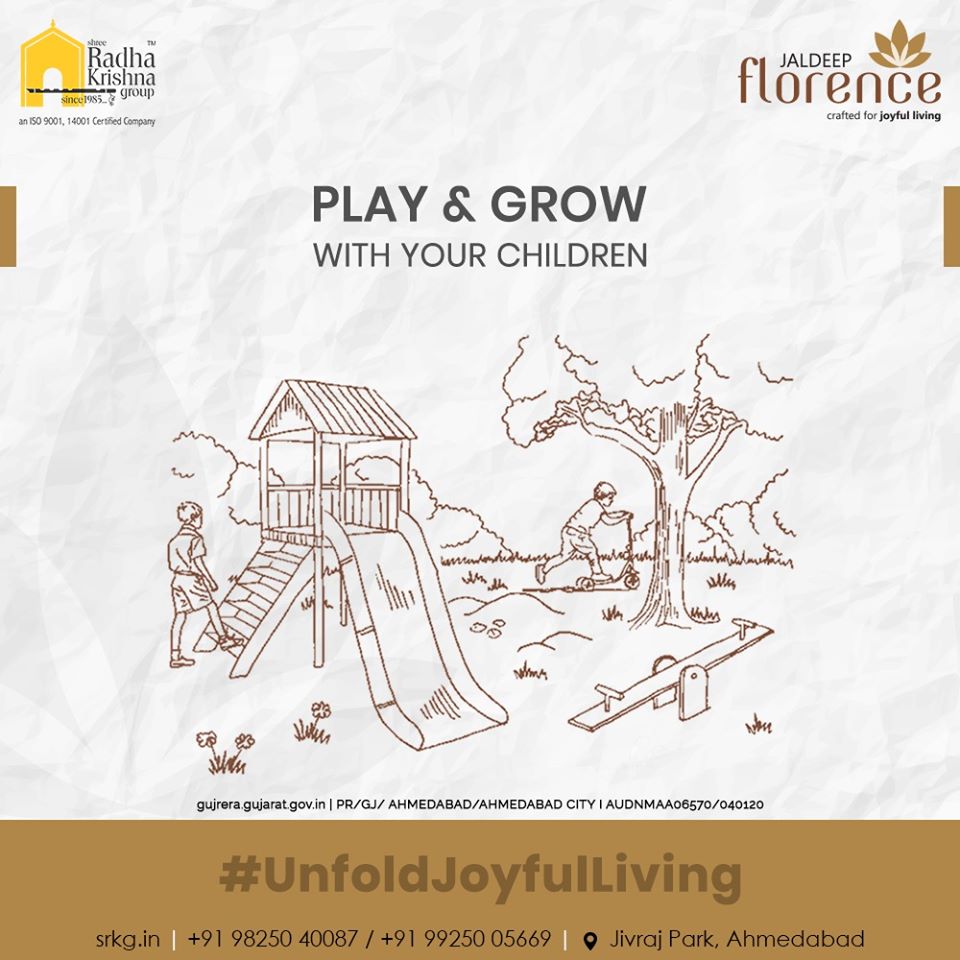 Rejoice in the happiness of children as they learn how to play and discover something new at the playground of #JaldeepFlorence

#Launchingsoon #LuxuryLiving #ShreeRadhaKrishnaGroup #Ahmedabad #RealEstate #SRKG https://t.co/zkxOOzrlzE